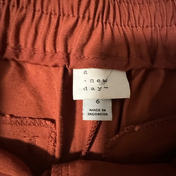 A New Day High-Rise Slim Fit Effortless Pintuck Ankle Pants Women Fiery Brown 8 - Picture 14 of 15